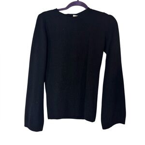 NWT Qi Cashmere Sweater in XS, crew neck with tie back and flared sleeves